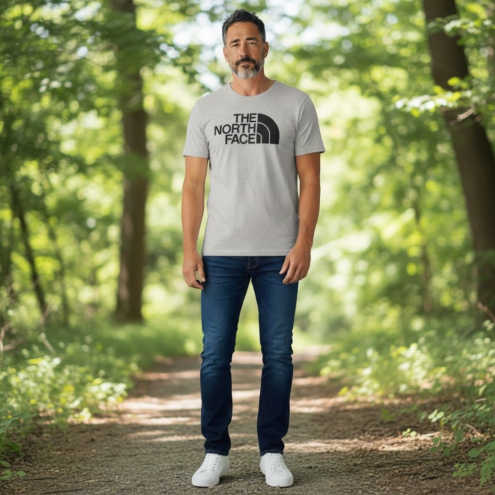 The North Face T-Shirt Mens Sz XXL Gray Logo Graphic Casual Hiking Outdoor Life‎